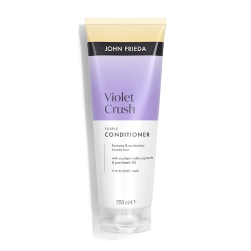John Frieda Violet Crush Purple Conditioner 250ml. Blonde Hair Toning Care for Soft Feel and Shine Support
