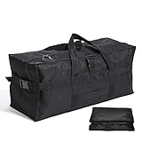 Travel Duffle Bag,Foldable Extra Large Duffel Bags,carry on Travel Bag For Men And Women Camping/Moving Boxes/Airplanes/Hospital/Tent (106 Liter, Black)