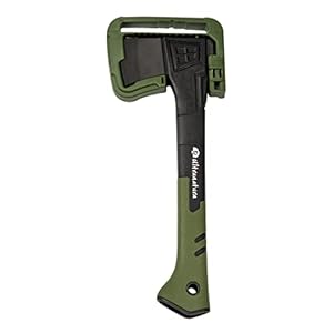 Ultranatura Universalaxt, inclusief lemmetbescherming, greeplengte ca. 36 cm, allroundaxt, universeel inzetbare bijl voor het splijten van kleine blokken en takken, TÜV/GS – getest, kleur: zwart-groen