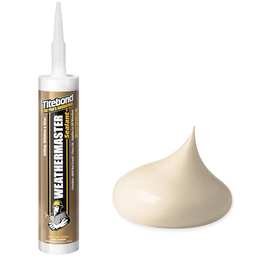 Image of Titebond WeatherMaster Sealant, Beige - Polymer Exterior Caulk for Windows, Doors, Siding & Trim, Flexible, UV-Resistant, Paintable in 1 Hour, Low VOC - 46281, 9.5 Oz. Cartridge