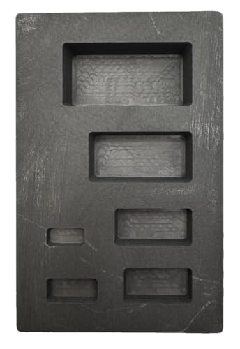 Graphite Ingot Mold For Casting (6) Cavity 1/4 oz,1/2 oz,1 oz,2 oz,5 oz, and 10 oz Gold Bars