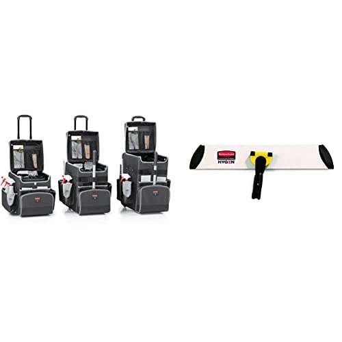 Rubbermaid Commercial Products Executive Janitorial Housekeeping Quick Cart, Small, 1902467,Dark Gray & Commercial, Quick-Connect Straight Adjustable Extension Handle/Pole #TOP3