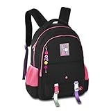 Mochila de Costas Luluca LU24601 Grande Feminina Soft Com Bolso Antifurto (Preto)