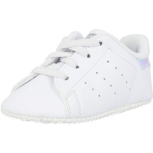 Adidas Stan Smith Crib, Sneaker Unisex-Bimbi 0-24, Bianco (Footwear White/Footwear White/Silver Metallic), 19 Eu