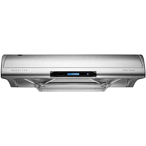 Hauslane | Chef Series 30” C400 Range Hood Slim Under Cabinet Kitchen Extractor - Stainless Steel Design with Self Cleaning - 6-Speed Setting Exhaust Fan and Halogen Lamp - 3-Way Venting Cover