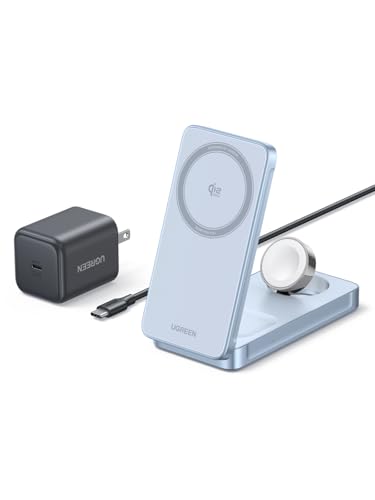 Image of UGREEN 25W 3-in-1 Foldable Magflow Wireless Charger, Qi2 Magsafe Travel Charger for iPhone 17 /16 /15 /14 /13 /12 AirPods and Apple Watch, Ultra-Compact Pocket-Size Charging Pad