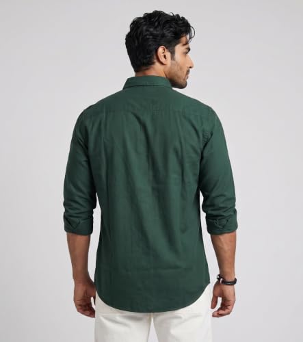 Image of Amazon Brand - INKAST Men Solid Cotton Shirt | Casual Wear | Basic Essential Plain Everyday & Office Wear | Full Sleeve | Regular Fit