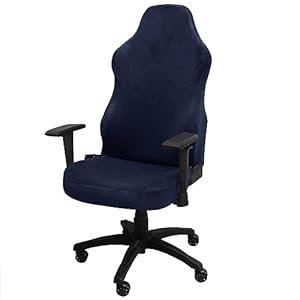 Beieyosu Stoelhoezen voor gamestoelen, stretch computer kantoor hoge rug slipcovers met armleuningen wasbaar voor universele roterende stoel racestoelen gamestoel (marineblauw)