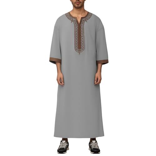 Qamis Homme Abaya Dubaï : Caftan traditionnel et Thobe Arabe de prière