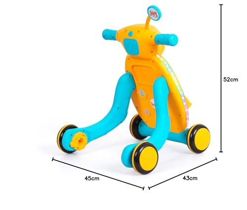 Image of Luusa Pro Kids Tiny Steps Baby Walker | Toddler Walker with Lights, Music, and Ball Game | 2-in-1 Interactive Activity Walker Reda | Proudly Made in India