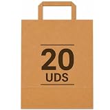 Bolsas Kraft Lisas Resistentes | Pack Bolsa Papel Kraft Marrón para Tienda, Eventos, Regalos | Asas Reforzadas Eco-Friendly