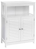 Best Bathroom Cabinet for Your New Bathroom 2 VASAGLE Bathroom Storage Floor Cabinet Free Standing with Double Shutter Door and Adjustable Shelf White
