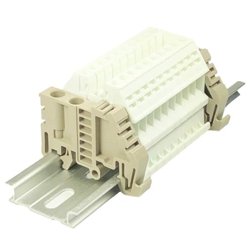 Connecteur DIN Rail Borniers Dinkle 10 Gang Blanc 600V pour Câblage Électrique 20A