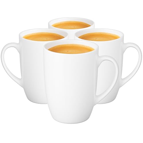 Glasmark KROSNO 1992 Tasse en Céramique 4 Pièces Lot de Tasses à Café et Thé Blanches 590 ml