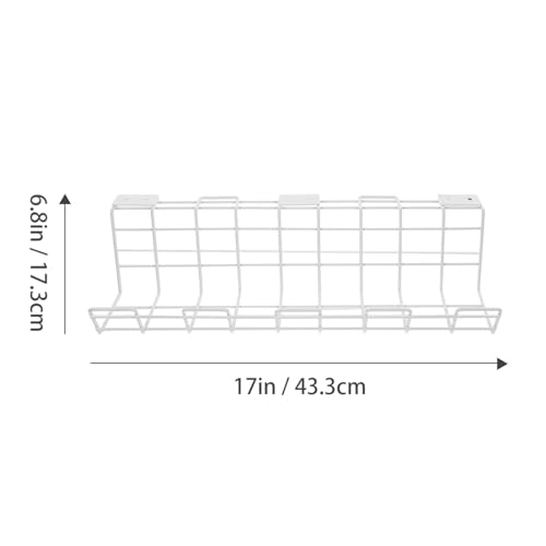 Étagère de Gestion des Câbles en Fer Blanc Compacte pour Multiprises sous Bureau Lot de 2