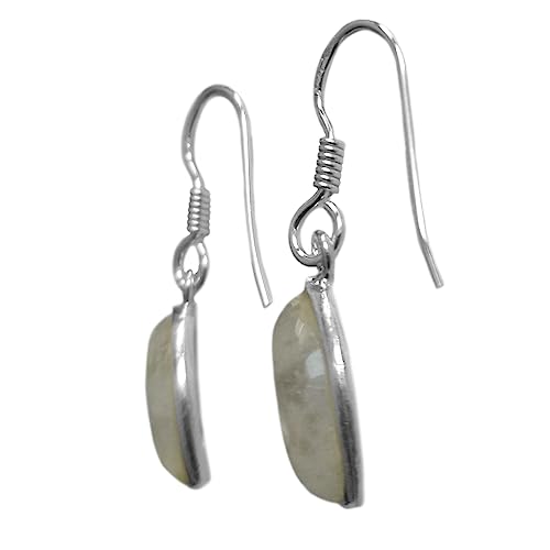 Pierre de lune arc-en-ciel boucles d'oreilles anti-allergie - 3