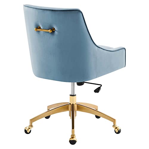 Modway Discern Performance Velvet Swivel Office Chair in Light Blue by Modway - Image 3