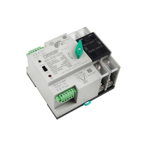 Interruttore di commutazione ATS monofase 2P su guida DIN for fotovoltaico e inverter con doppio selettore di trasferimento di potenza(110V)
