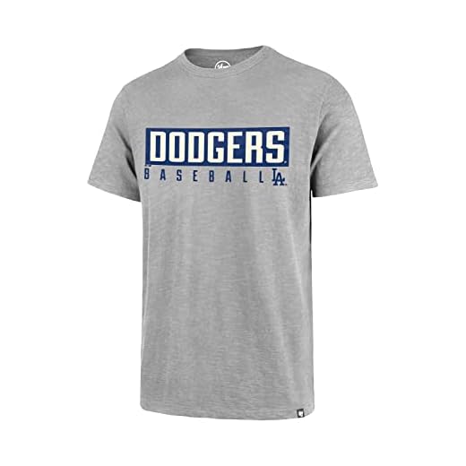 MLB Men's Dub Major Super Rival Team Color Primary Logo Word Mark T-Shirt (Los Angeles Dodgers Gray, XX-Large)
