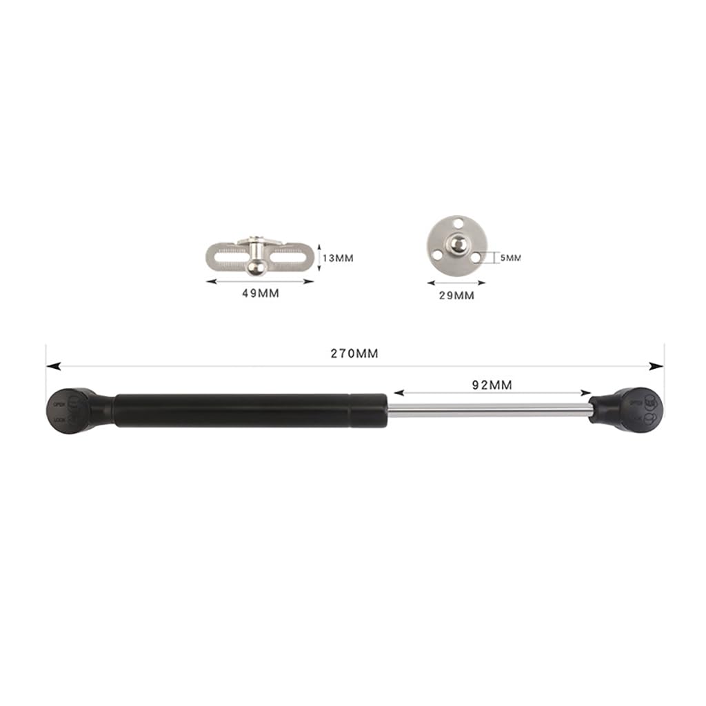 TangDouJM 2Pcs Amortiguadores De Gas, 100N / 10kg 270mm Pistones A Gas Armarios, Bisagra Para Armario, Amortiguadores Hidráulicos De Cocina Y Muebles, Resorte De Gas Para Puerta Del Armario (Plata
