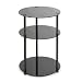 Convenience Concepts Designs2Go Midnight Classic 3-Tier Round Glass Side Table, Black Glass