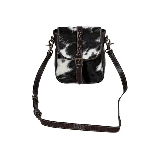 Myra Bag Shoulder Bag for Women - Western Upcycled Hairon Leather Crossbody Bag - Santa Mesa Dark