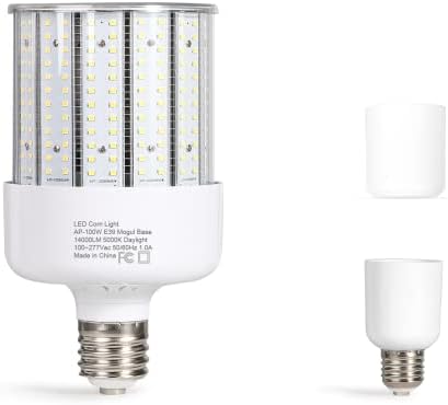 APUSON 100W LED Corn Light Bulb,E26/E39 Base LED Bulb,14000LM 5000K,400W Metal Halide HID CFL Bulb Equivalent,Super Bright Daylight Lamp for Indoor Outdoor Lighting,Garage,Yard,Workshop and Warehouse