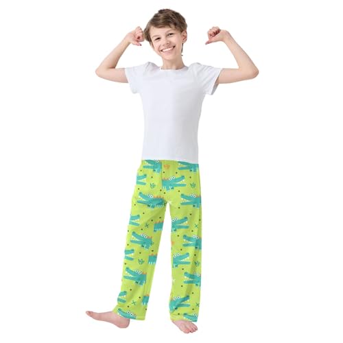 ZZKKO Cute Crocodile Boys Pants for Kids Jogger Pants with Pockets S-XL2