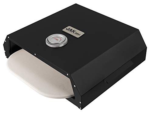 Jak BBQ Pizza Oven Set J 20 Black Pizza Oven Kit with Stone Pizza Oven Stainless Steel Top Portable Pizza Oven with Stone for Gas or Charcoal Grill Pizza Oven Outdoor for The Garden and Patio