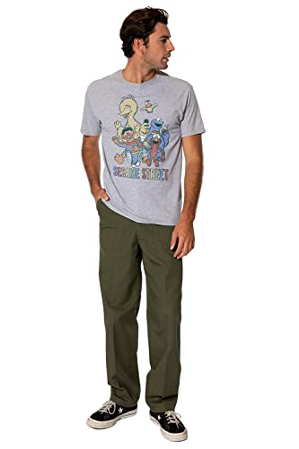 Image of Cotton Soul Sesame Street Colourful Group Unisex T Shirt, Grey Heather, XX-Large