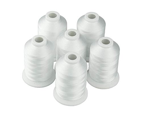 Simthread Embroidery Thread Essential Pack Bundle | 15White + 10Black Prewound Bobbin & 6 White Machine Embroidery Threads miniatura 7