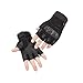 AXELENS Motorradhandschuhe Militär Taktische Fingerlose Halbfinger Handschuhe Herren fur Motorrad Rad Arbeit Anti-rutsch Outdoor Wattiert MTB Winddicht mit Knöchelschutz - SCHWARZ M
