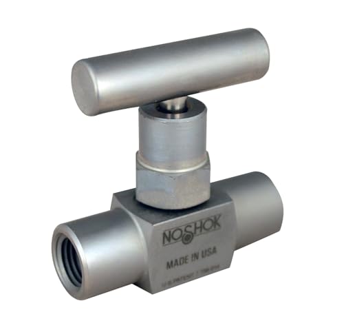 NOSHOK Steel Mini Needle Valve, 7/16-20 UNF Female x Female, 8000 PSI, Extended