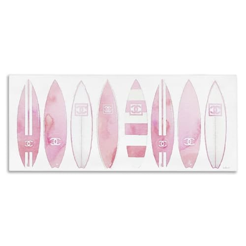 Nautical Glam Surfboard Fashion, 13 x 30 Inch Canvas Wall Art