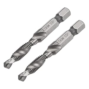 Sourcing Map 2 Stück Kombinierter Bohrer Gewindebohrer