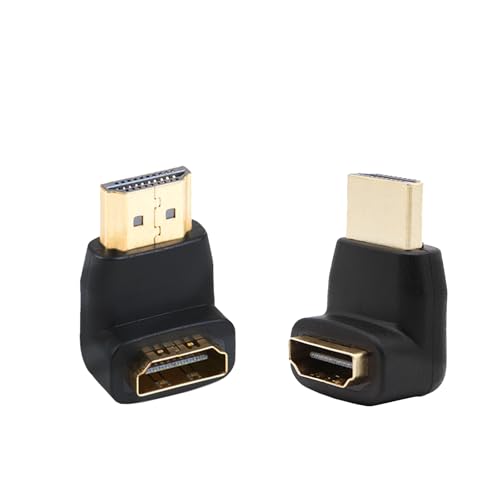 YINKE L���R�l�N�^ 90�x+270�x�Z�b�g 4K�Ή� HDMI�����A�_�v�^ �S�[���h���b�L �����b�L�R�l�N�^ TV Stick/PS4/�X�C�b�`�Ή� �Ǌ|��TV�p ��Ԑߖ� �����M���`�� 2����