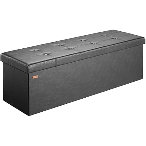 CASARIA Faux Leather Foldable Ottoman Bench Cover