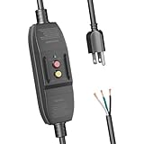 FIRMERST in-Line GFCI Cord 15 Feet, 14/3 SJTW, Flying Leads, Rainproof for Hot Tub/Spa