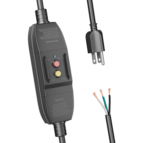 FIRMERST in-Line GFCI Cord 15 Feet, 14/3 SJTW, Flying Leads, Rainproof for Hot Tub/Spa