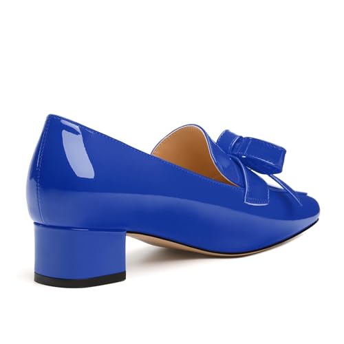 Image of Womens Loafer with Heel, Comfortable Chunky Heels for Women, Loafers Shoes with Bowknot Womens Bunion Dress Shoes
