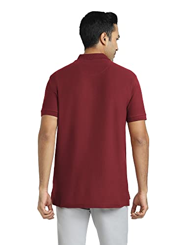 Image of XYXX Men 100% Cotton Polo Tshirt, Relaxed Fit, Solid, Pack of 1, XYPTSRT08SZ, Bold Burgundy, S