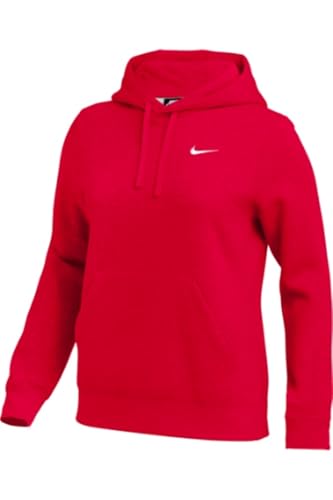 Nike Womens Fleece Hoodie Pullover Sweatshirt (US Alpha X-Large Regular Regular Red)