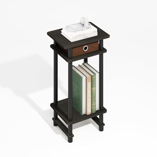 Furinno Turn-N-Tube Toolless 3-Tier Compact Side Table, Black Espresso - image 2