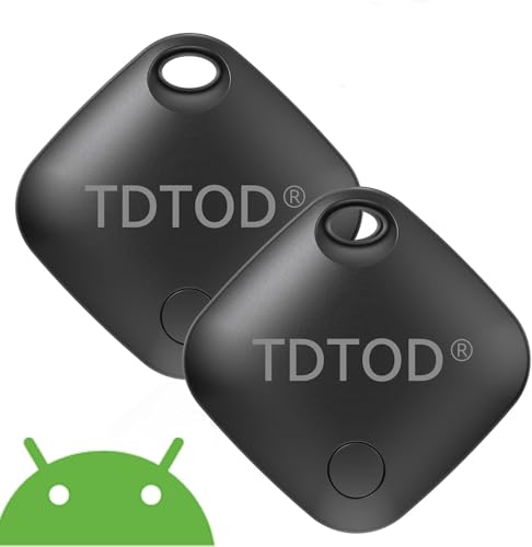 Air Tracker Tag Android,Smart Tag Localizzatore GPS per Android Funziona con Google Dov'è App Bluetooth Tracker Compatibile con Trova dispositivo (Solo Android) per Chiavi/Bagagli (Nero, 2 Pack)