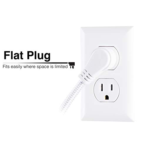 Jasco Surge Protector Power Strip With Usb Charger, 3 Outlets, 2 Usb Ports, 2.4A Fast Charging, 8 Ft Braided Extension Cord, Flat Plug, 450 Joules, Etl Listed, Gray/White, 41386 #TOP5