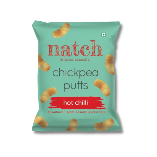 Image of Natch Chickpea Protein Puffs - Variety Pack, Vegan Cheddar, Barbecue, Smokey Chipotle, Hot Chilli, Healthy Snacks , Rich in Fiber, Not Fried Not Baked Gluten Free, Vegan, Trans Fat Free, 20 gm Each (Pack of 12)