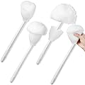 Eaasty Toilet Bowl Mop Toilet Bowl Brush White Soft Swab Bathroom Brush with Holder Long Handle Cleaning Scrubber Bathroom Accessories(4 Pcs)