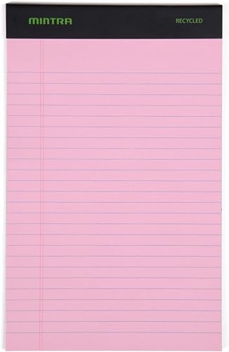 Image of Mintra Office Colorful Legal Pads - Includes 2 Blue, 2 Pink, and, 2 Green Writing Pads, Micro Perforated Lined Sheets, Ideal for Professional & Personal Use, 5 inchx8 inch Narrow Ruled, 6 pack Pastel Set 3