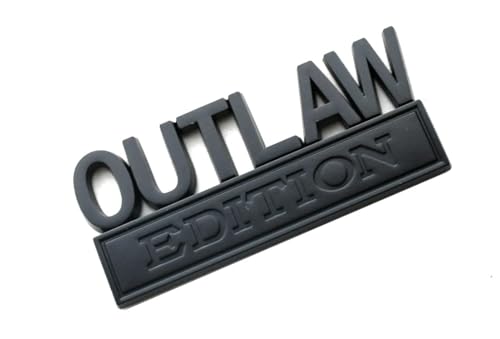 Image of 2PCS Outlaw Edition Emblems, 3D Badge Car Sticker with 3M Strong Adhesive, Fender Replacement for F150 F250 F350 Chevy Silverado 1500 2500 Chevrolet C10 C15 (Black)