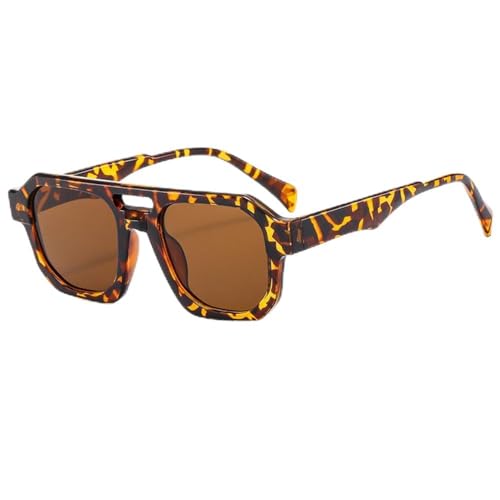 Lunettes de soleil UV400 carrées double faisceau pour homme et femme en voyage